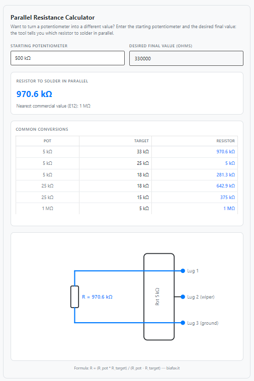 Screenshot free-parallel-resistance-calculator